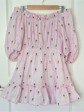 Kate Spade Pink Pineapple Off-Shoulder Dress